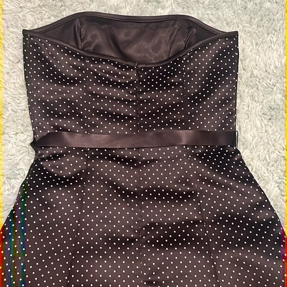 Jessica McClintock Sax Strapless Black White Polka Dot Dress, Size 3/4 - Picture 6 of 6